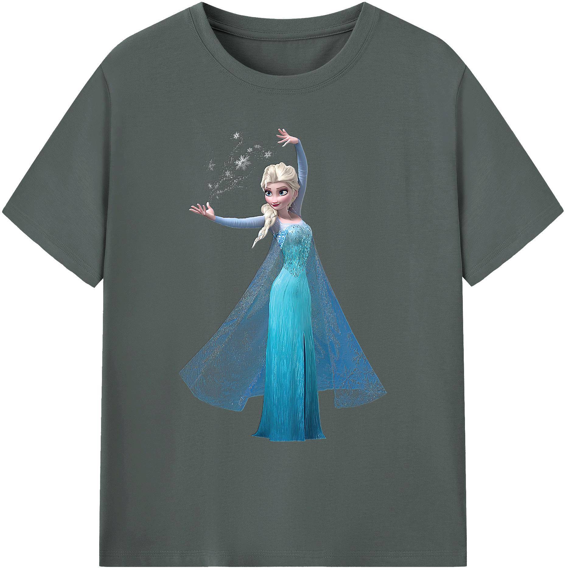 （画像用） アナと雪の女王 アンナ エルサ Frozen Anna Elsa 綿100％ メンズ半袖Tシャツ｜肌触りやわらか＆通気性